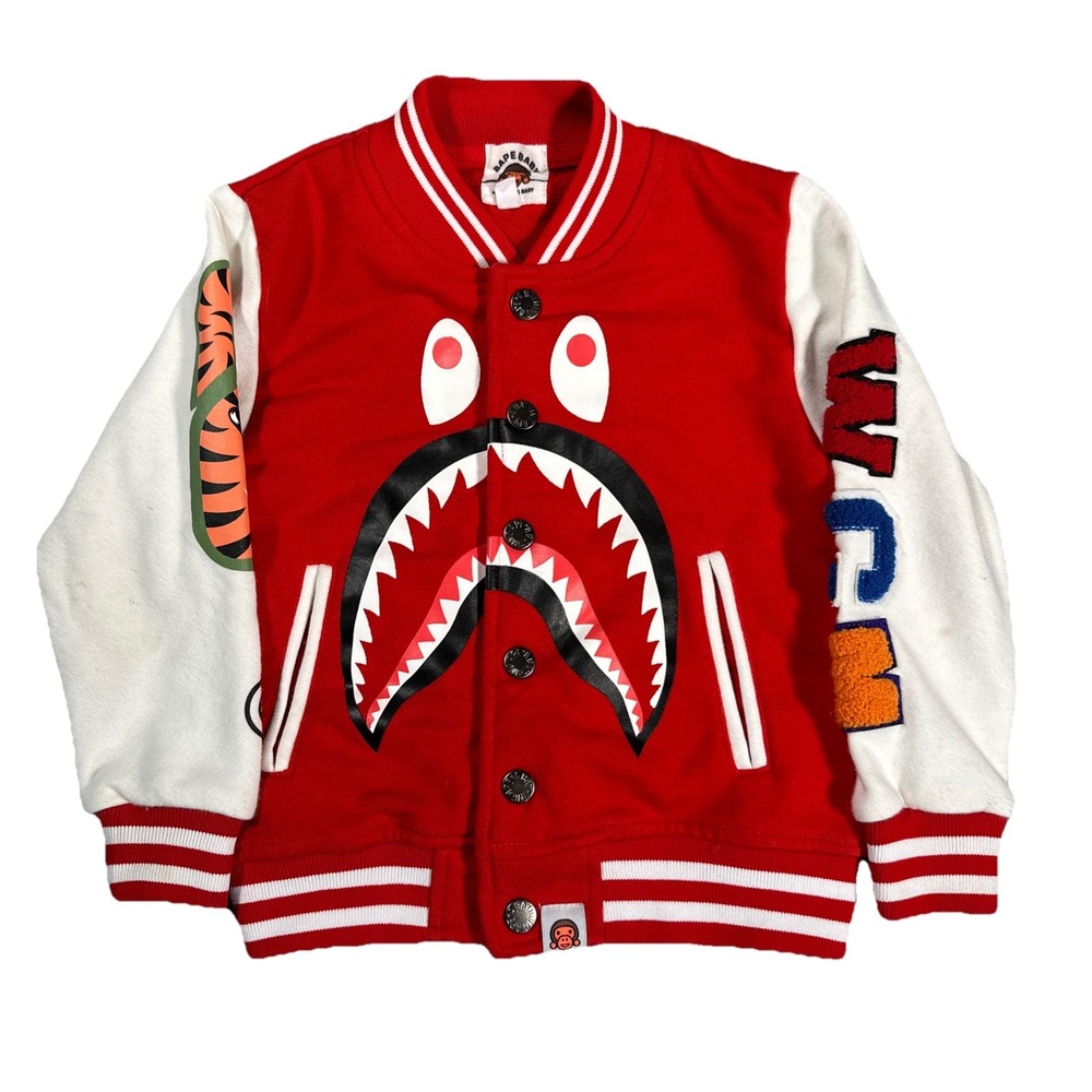 BAPE KIDS A Bathing Ape Stadium Jacket Varsity Jacket BABY MILO Size 100cm